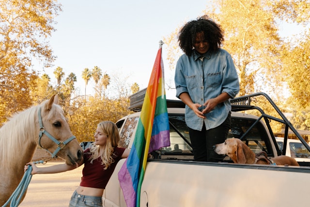 A queer couple enjoying their lives together.