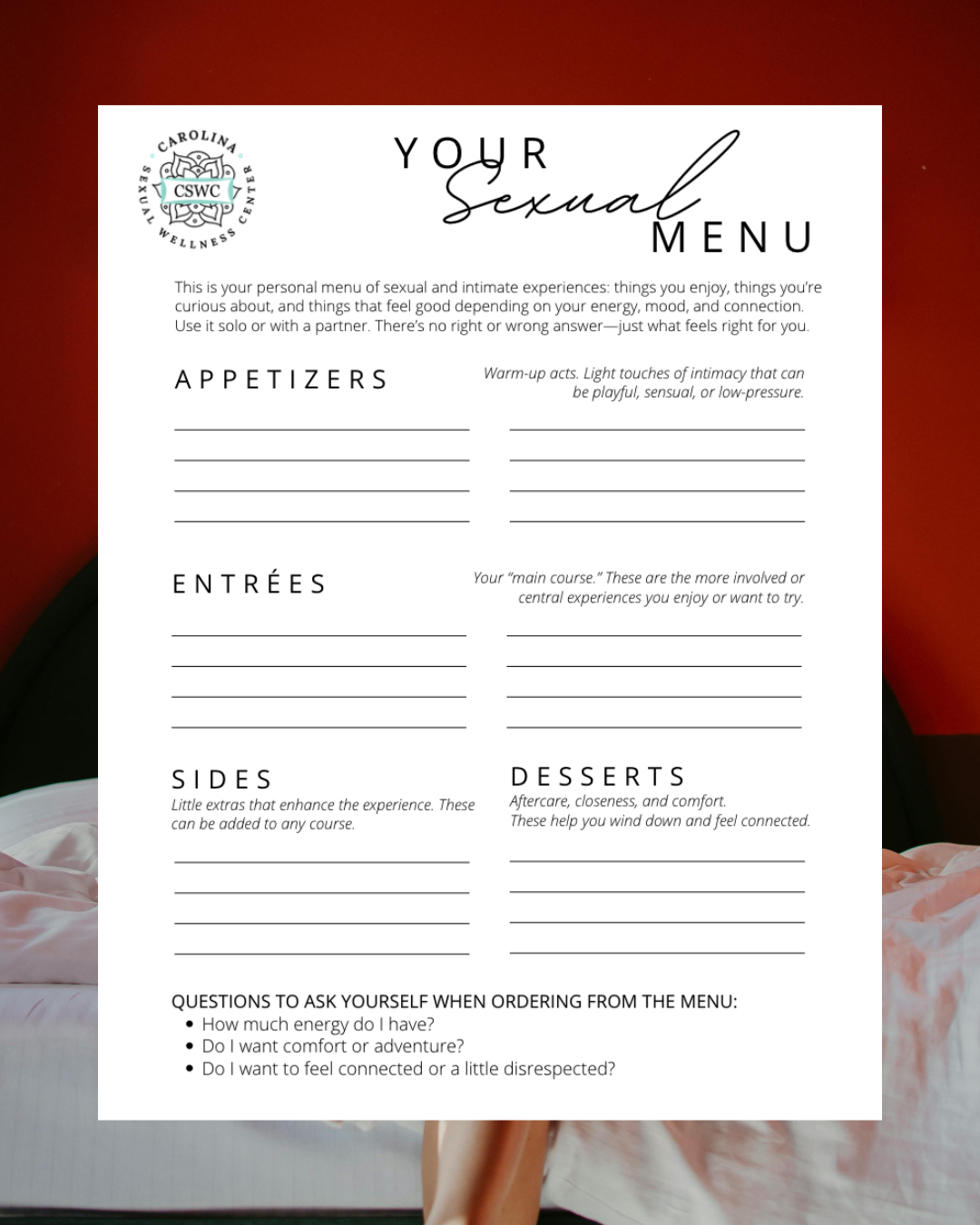 a screenshot preview of the sexual menu worksheet